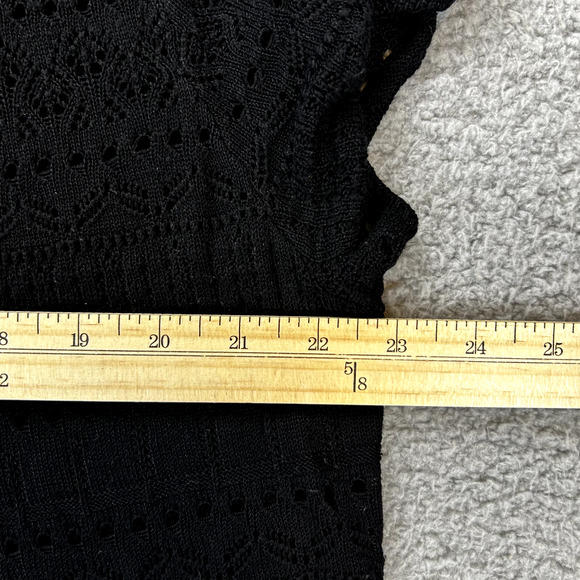 Dress Barn Size XL Extra Large Misses Sleeveless Open Shirt Black - Picture 3 of 8